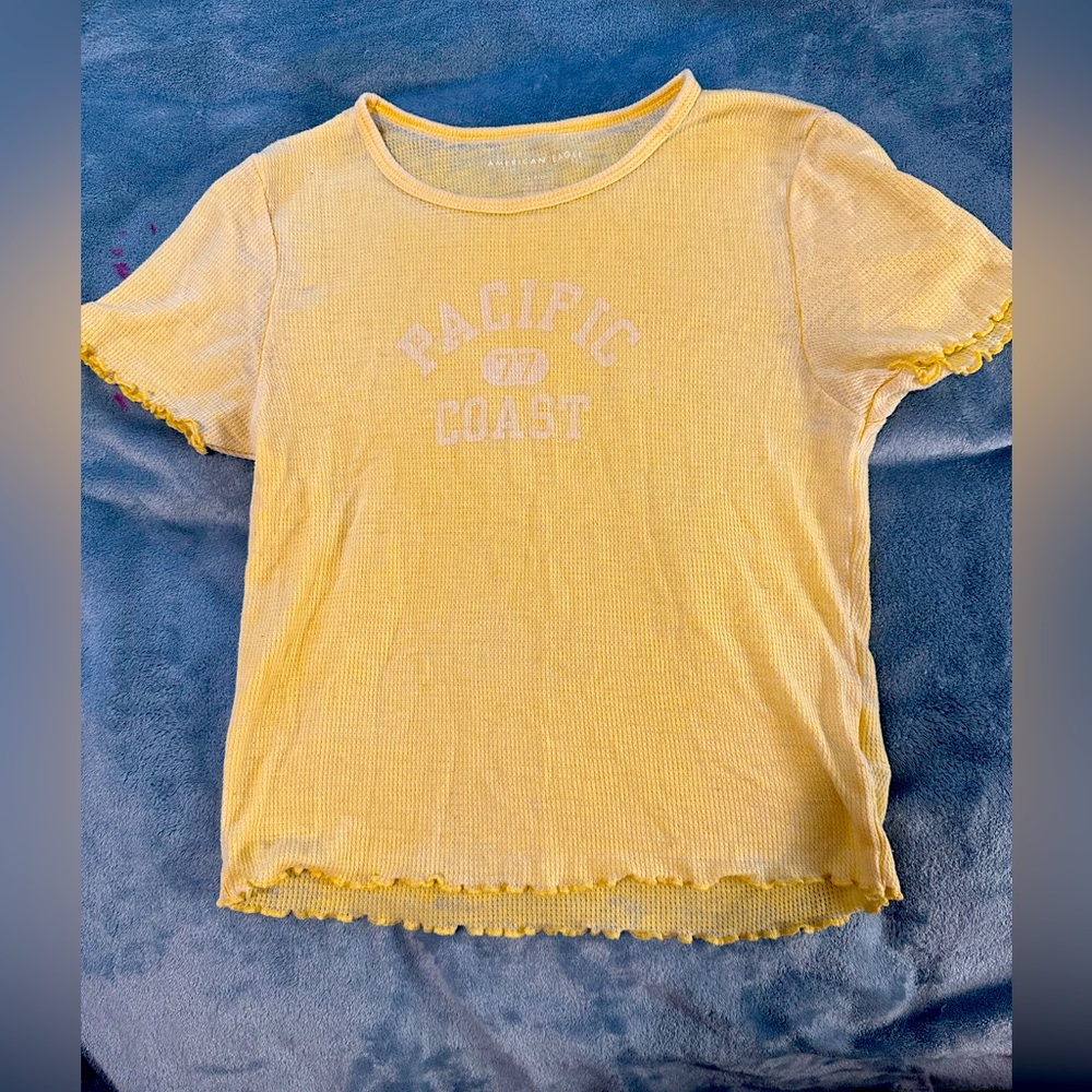 American Eagle Thermal Baby Tee Pacific Coast Size Small